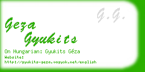 geza gyukits business card